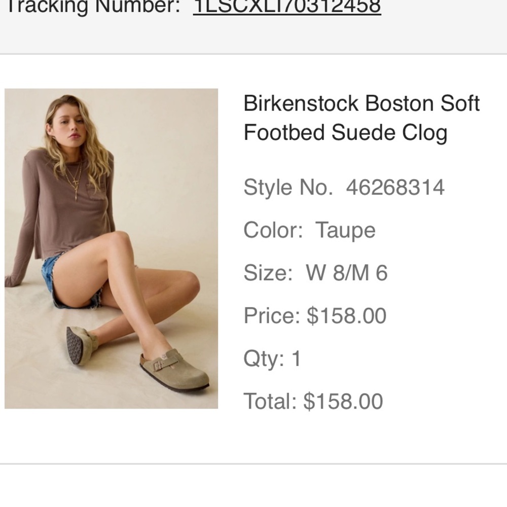 Birkenstock Boston Soft Footbed Suede Clog Size 39